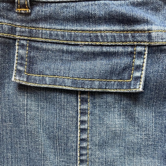 Y2K Trumpet Low Rise  Ann Taylor Loft Denim Skirt Zipper Details  Sz 6 - Picture 8 of 14